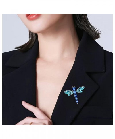 Brooch Pins for Women, Creative Shining Faux Crystal Brooch Cute Green Dragonfly Shape Pin Bag Coat Hat Badge Party Dress Acc...