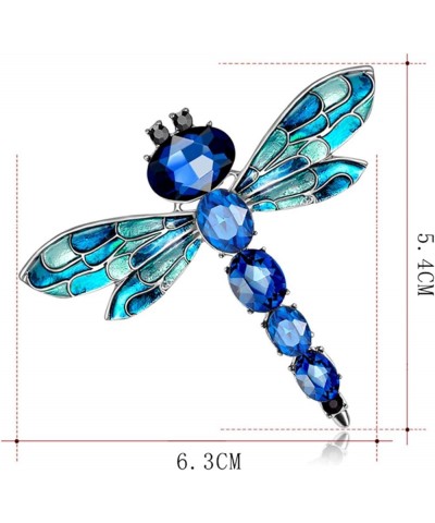 Brooch Pins for Women, Creative Shining Faux Crystal Brooch Cute Green Dragonfly Shape Pin Bag Coat Hat Badge Party Dress Acc...