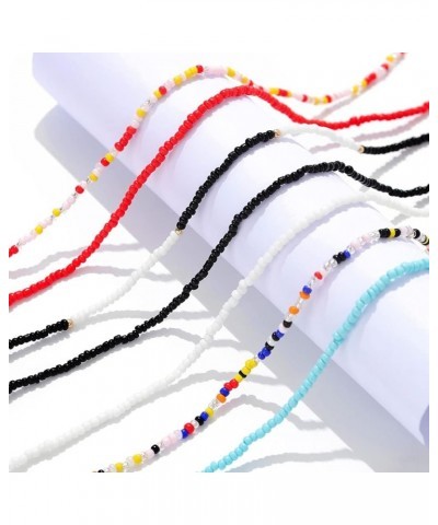 Boho Choker Set Colorful Seed Bohemian Sets Rainbow Beaded Necklace Small Seeds Necklaces Cute Handmake Y2K Beach Multilayer ...