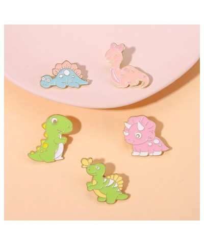 Colorful Dinosaur Enamel Lapel Pins Set,5 Pcs Animal Enamel Pins for Women Men Cartoon Enamel Brooch Badge Pins for Jackets B...