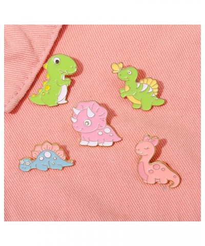 Colorful Dinosaur Enamel Lapel Pins Set,5 Pcs Animal Enamel Pins for Women Men Cartoon Enamel Brooch Badge Pins for Jackets B...