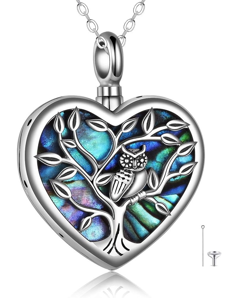 Sterling Silver Always in My Heart Owl Urn Necklace for Ashes Owl Cremation Jewelry for Ashes of Loved Ones Keepsake Jewelry ...