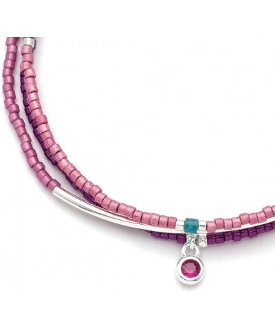 Tonal Chromacolor Miyuki Bracelet Trio - Fuchsia/Silver $11.89 Bracelets