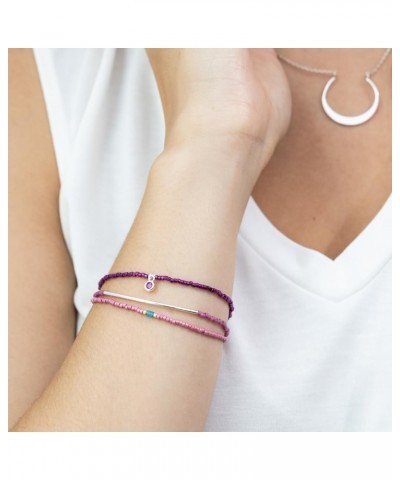 Tonal Chromacolor Miyuki Bracelet Trio - Fuchsia/Silver $11.89 Bracelets