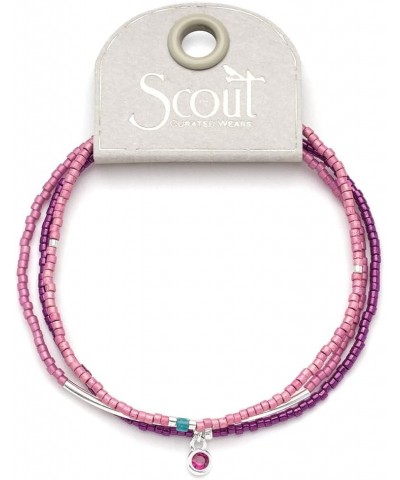 Tonal Chromacolor Miyuki Bracelet Trio - Fuchsia/Silver $11.89 Bracelets