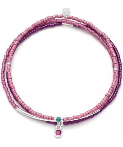 Tonal Chromacolor Miyuki Bracelet Trio - Fuchsia/Silver $11.89 Bracelets