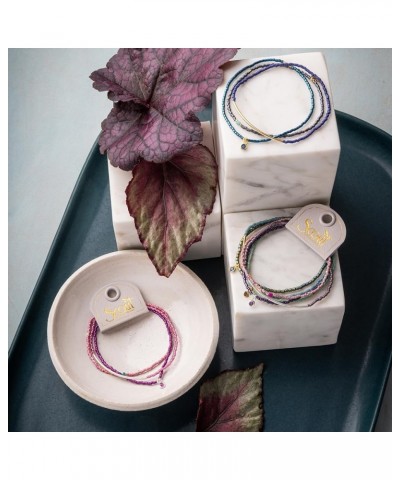 Tonal Chromacolor Miyuki Bracelet Trio - Fuchsia/Silver $11.89 Bracelets