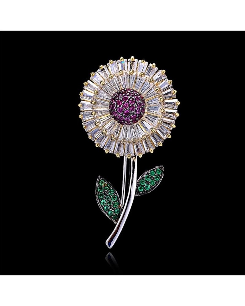 Brooch Flowers Brooches Women Clothing Pins and Brooch Female Party Jewelry Accessories Cardigan Pins (Color : Gold, Size : 3...