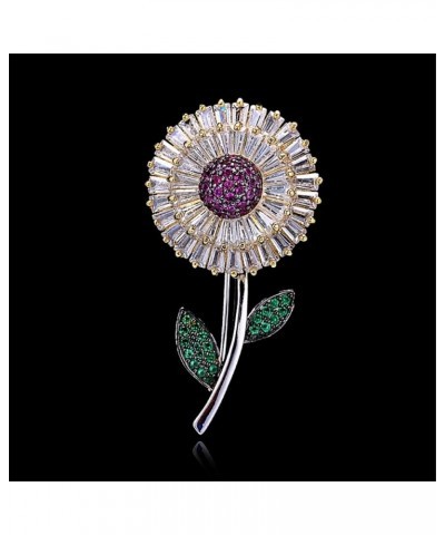 Brooch Flowers Brooches Women Clothing Pins and Brooch Female Party Jewelry Accessories Cardigan Pins (Color : Gold, Size : 3...