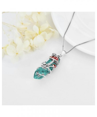 Mushroom Necklace Sterling Silver Snail Pendant Necklace Gift for Women Girls Style 6-Turquoise $39.90 Necklaces