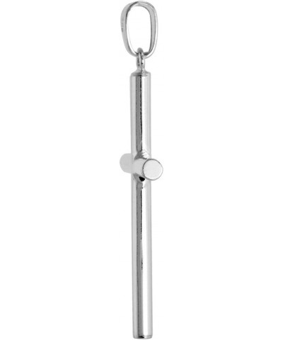 Sterling Silver Large Plain Cross Pendant for Men and Women Tubular High Polished 1 3/4-4.0 inches long 3.0 Inches 5mm Tubing...