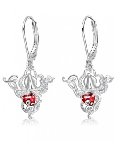 Octopus Earrings 925 Sterling Silver Octopus Tentacle Earrings Ocean Animal Octopus Jewelry for Women Girls $18.71 Earrings