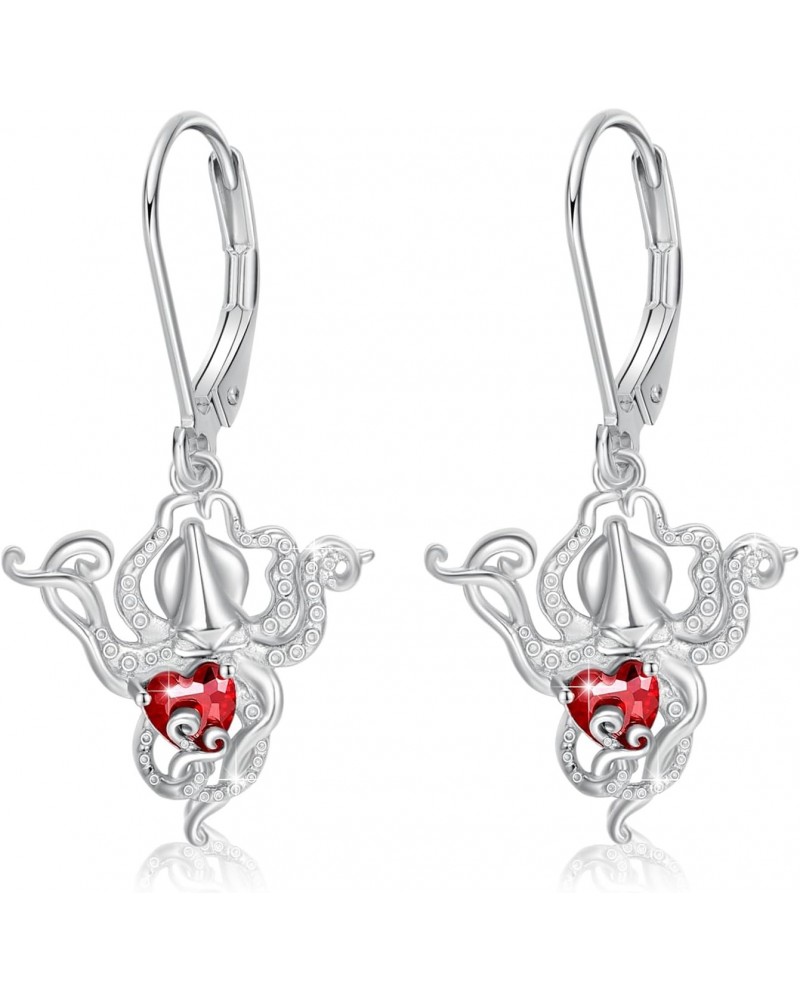 Octopus Earrings 925 Sterling Silver Octopus Tentacle Earrings Ocean Animal Octopus Jewelry for Women Girls $18.71 Earrings