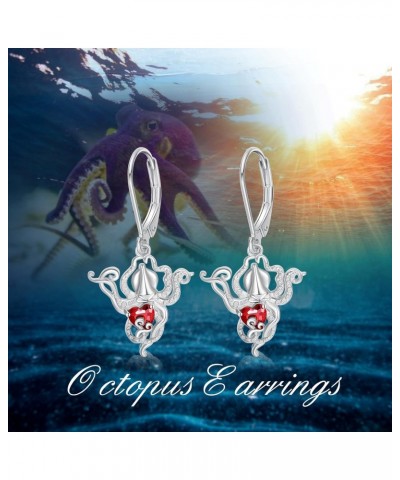 Octopus Earrings 925 Sterling Silver Octopus Tentacle Earrings Ocean Animal Octopus Jewelry for Women Girls $18.71 Earrings