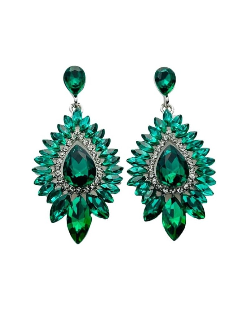 Bohemian style colorful diamond water drop zircon earrings Instagram style European and American creative niche design tassel...