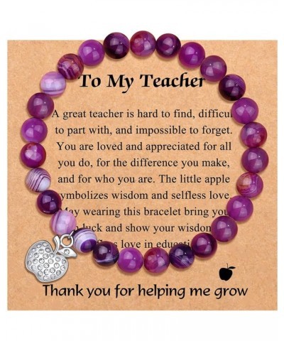 Teacher Appreciation Gifts Teacher Outfits for Women to My Teacher Bracelet Natural Stone Bracelet Beaded Healing Bracelet fo...