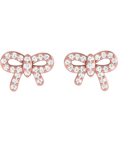 Mini Ribbon Bow Studs | 14k Real Gold Plated Earrings for Women Rose Gold $11.48 Earrings