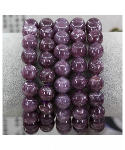 Natural Gemstone 10mm Round Beads Stretch Bracelet 7 Inch Lepidolite Lithium Mica $10.44 Bracelets