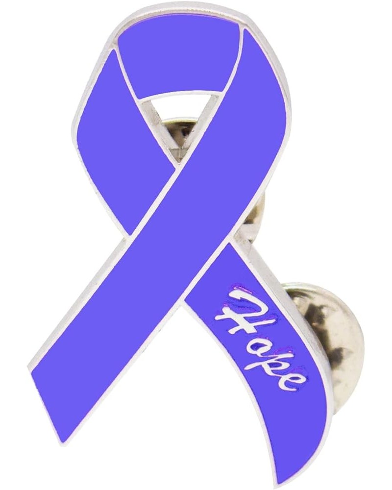 Enamel Awareness Ribbon Lapel Pin 1.4" with Double Clutch Pin Back for Tie, Hat, Back Pack lavender 1 Piece $6.00 Accessories