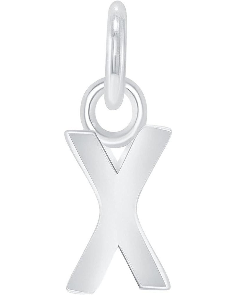 Solid 10k White Gold Personalized Mini Initial Letter A-Z Pendant X $19.25 Pendants