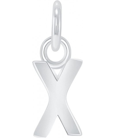 Solid 10k White Gold Personalized Mini Initial Letter A-Z Pendant X $19.25 Pendants