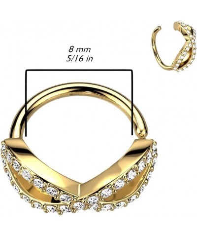 20GA CZ Crystal Paved Infinity Sign Bendable Hoop Ring Rose Gold Tone $10.68 Body Jewelry