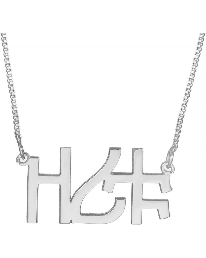 Customized Amharic Name Necklace 925 Sterling Silver Personalized Custom Language Nameplate Pendant Jewelry Ethiopian Gift Si...