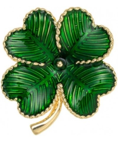 St. Patrick's Day Green Shamrock Pins Crystal Four Leaf Clover Pins and Brooches Lucky St. Patrick's Day Pins St Patricks Day...