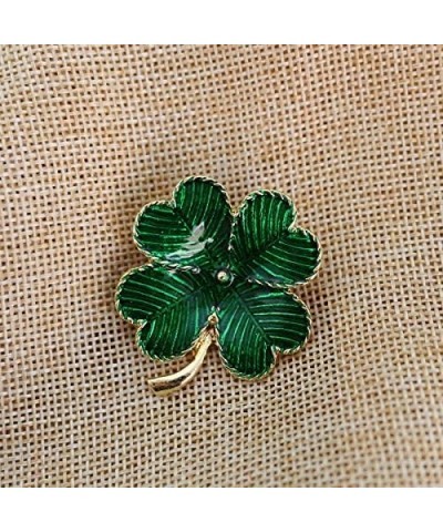 St. Patrick's Day Green Shamrock Pins Crystal Four Leaf Clover Pins and Brooches Lucky St. Patrick's Day Pins St Patricks Day...