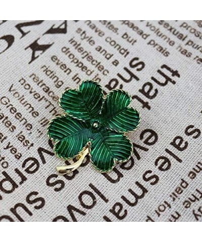 St. Patrick's Day Green Shamrock Pins Crystal Four Leaf Clover Pins and Brooches Lucky St. Patrick's Day Pins St Patricks Day...