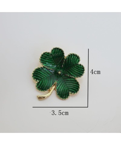 St. Patrick's Day Green Shamrock Pins Crystal Four Leaf Clover Pins and Brooches Lucky St. Patrick's Day Pins St Patricks Day...