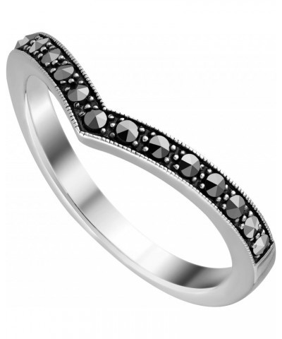 USA Sterling Silver Marcasite V Ring $15.05 Rings