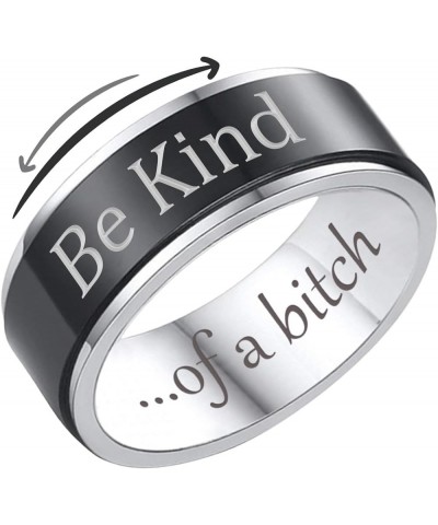 Be Kind of A Bitch Ring Be Kind...of A Bitch Spinner Ring, Stainless Steel Fidget Band Ring Inspirational Gifts for Women Fri...