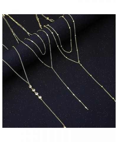 6 Pieces 14K Gold Necklaces for Women Chain Chokers Necklaces Cross Necklace Bow Necklace Pearl Necklace Gold Layered Necklac...