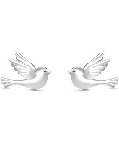 Sterling Silver Little Bird Statement Stud Earrings/Screw Back $7.64 Earrings