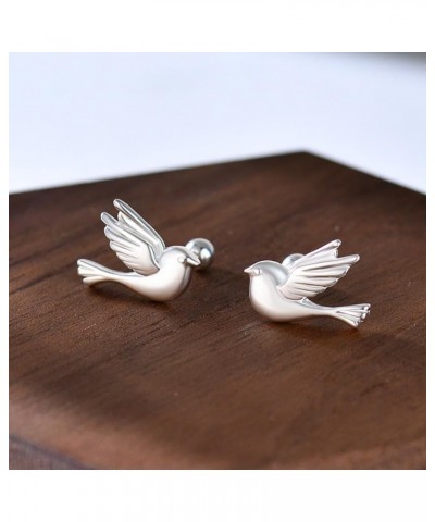 Sterling Silver Little Bird Statement Stud Earrings/Screw Back $7.64 Earrings