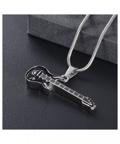 Cremation Jewelry Guitar Urn Necklaces for Ashes for Women Men Keepsake Memorial Necklace Ashes Pendant Black+S $12.59 Necklaces