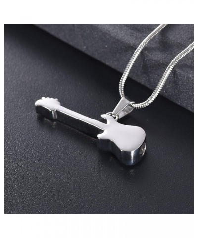 Cremation Jewelry Guitar Urn Necklaces for Ashes for Women Men Keepsake Memorial Necklace Ashes Pendant Black+S $12.59 Necklaces