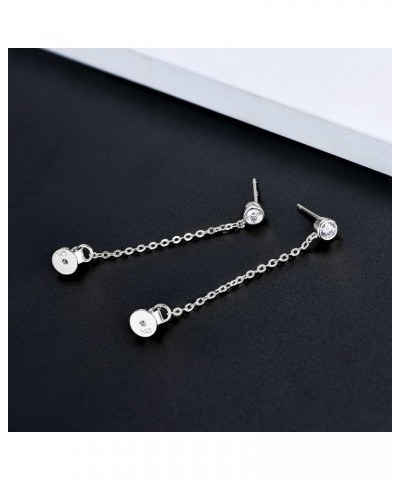 Moissanite Dangle Chain Earrings 925 Sterling Silver Drop Stud Earrings for Women, Lab Created Diamond Hypoallergenic Earring...