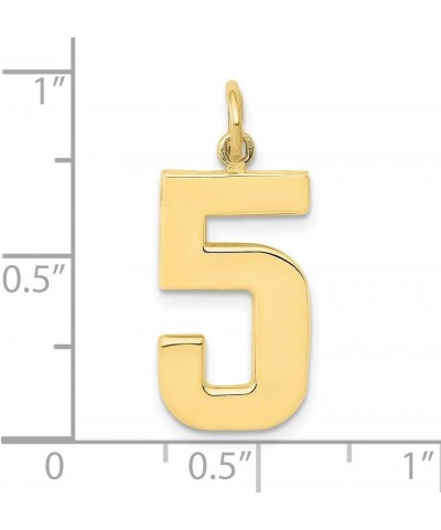 10K Yellow Gold Casted Large Polished Number Charm Pendant (Length 25mm Width 10 mm) Number 5 $68.68 Pendants