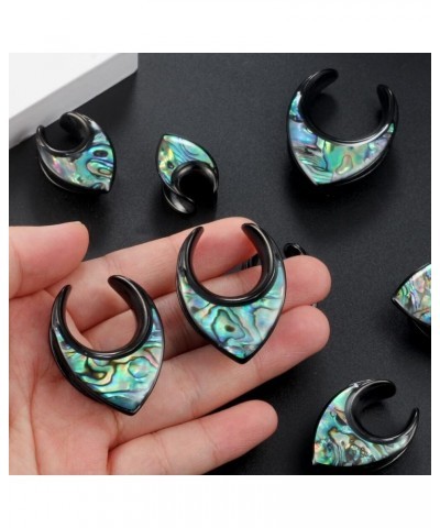 2 PCS Hypoallergenic 316 Stainless Steel Colorful Conch Saddle Hangers Tunnels Reverse Saddle Gauges Piercing Body Jewelry 8m...