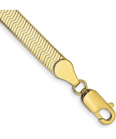10k Yellow Gold 5mm Silky Herringbone Chain Bracelet For Women 7.0 Inches $197.98 Bracelets