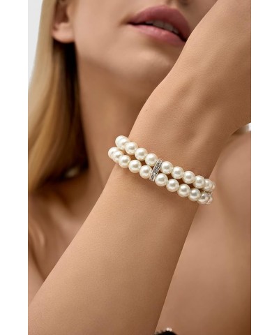 1920s Flapper Imitation Pearl Bracelet Great Gatsby Pearl Bracelet Roaring 20s Accessories Jewelry Set 2layer $8.69 Bracelets