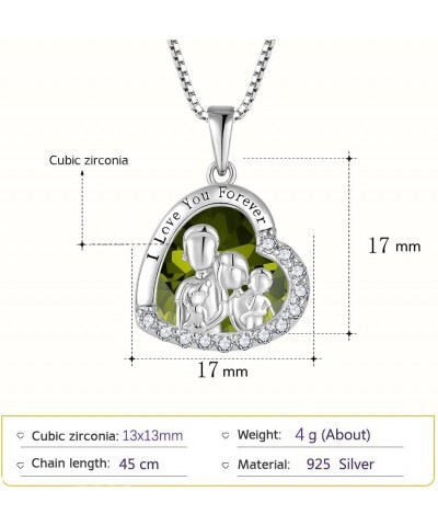 Family Necklace 925 Sterling Silver Love Heart Birthstone Necklace Always I Love You Forever Gifts for Sister from Brother Ne...