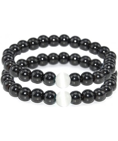 2Pcs Anti-Swelling Black Obsidian Bracelet Anklet for Women,Lymphatic Drainage Obsidian Ankle Bracelet,Anti-Anxiety Opal Brac...