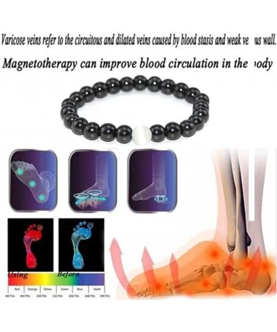 2Pcs Anti-Swelling Black Obsidian Bracelet Anklet for Women,Lymphatic Drainage Obsidian Ankle Bracelet,Anti-Anxiety Opal Brac...