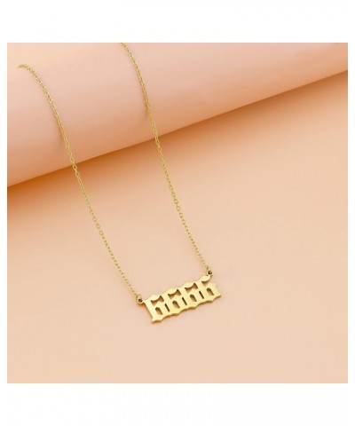 Angel Number Necklace for Women Dainty Gold Plated Number Necklace Numerology Jewelry Gifts for Women 6666 gold-plated $9.17 ...