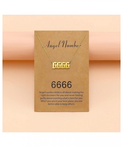 Angel Number Necklace for Women Dainty Gold Plated Number Necklace Numerology Jewelry Gifts for Women 6666 gold-plated $9.17 ...