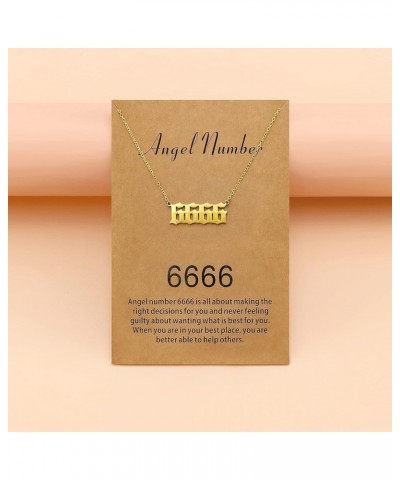 Angel Number Necklace for Women Dainty Gold Plated Number Necklace Numerology Jewelry Gifts for Women 6666 gold-plated $9.17 ...