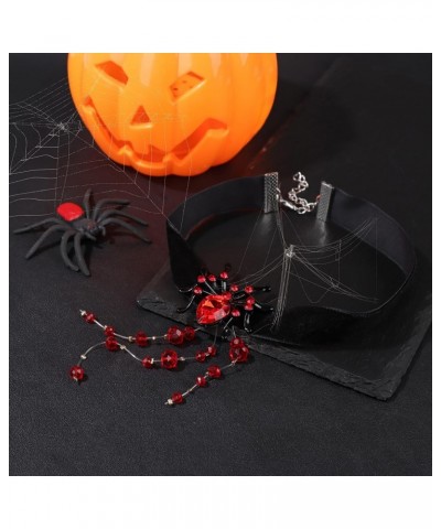 Halloween Spider Necklace for Women Gothic Dripping Blood Vampire Choker Necklace Halloween Party Costume Accessories $5.59 N...